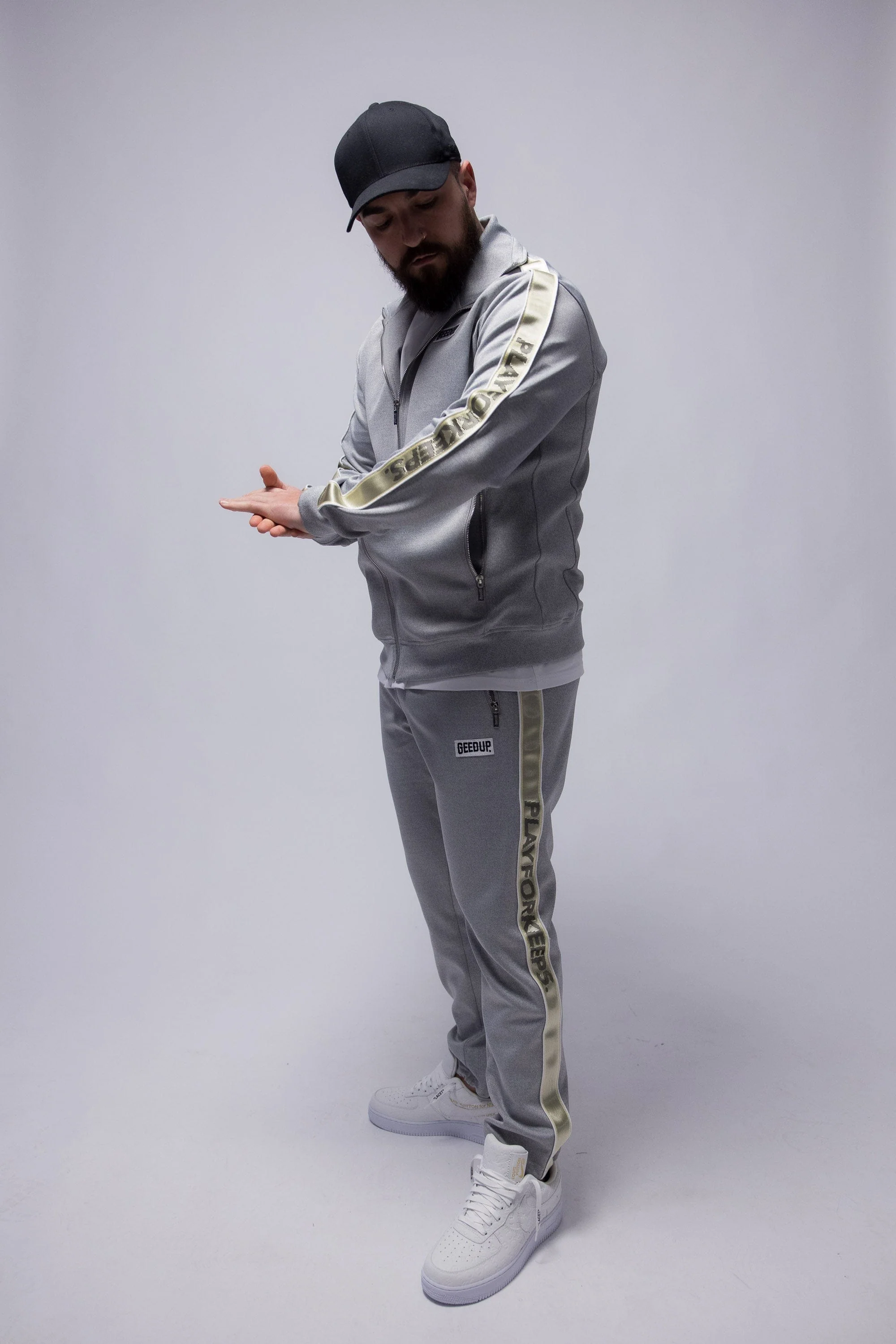 Core PFK Tracksuit Grey/Cream - Image 8