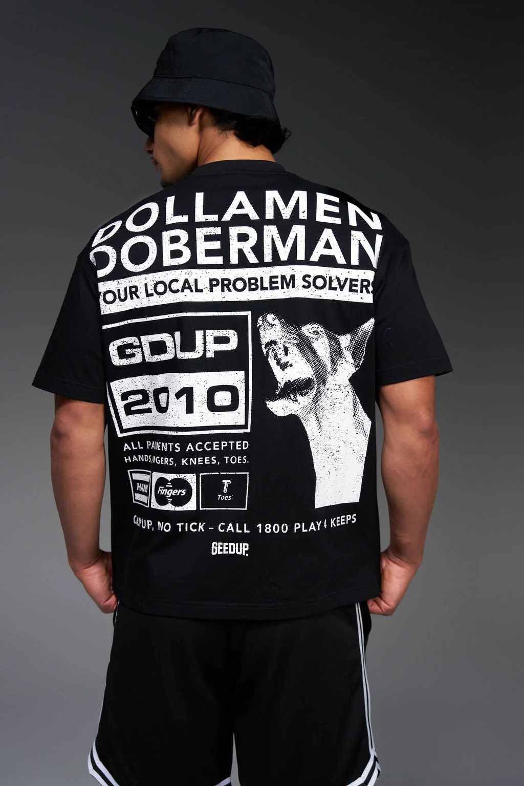 Dollamen Dobermann T-Shirt Black/White - Image 3