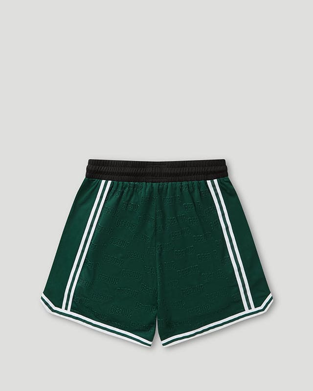 Emboss Mesh Shorts Forest Green - Image 2