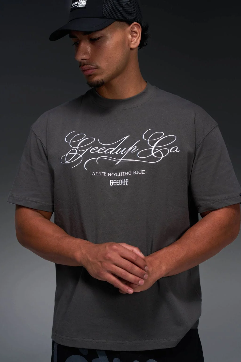 Geedup Co. Cursive T-Shirt Soft Black - Image 4