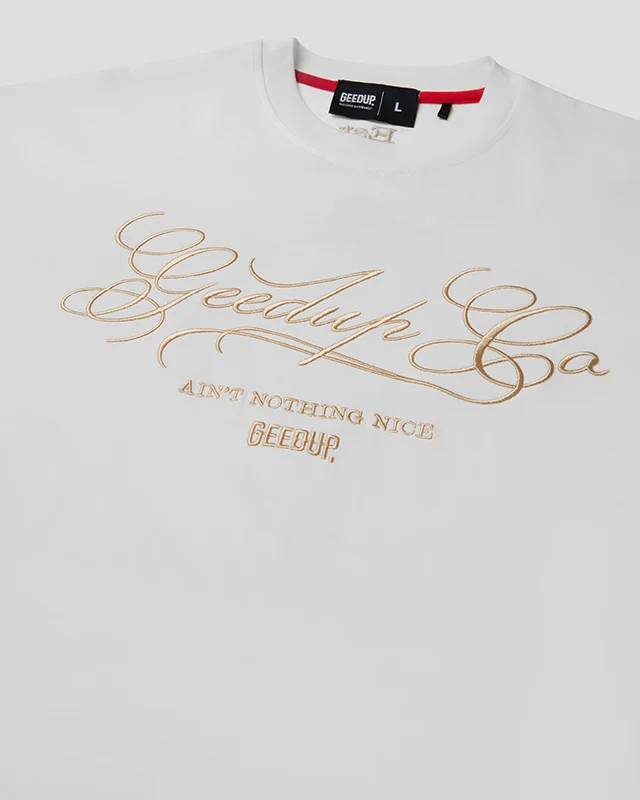 Geedup Co. Cursive T-Shirt Off White - Image 5
