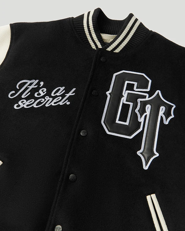 Geedup x Trapstar Letterman Jacket Black/White/Grey - Image 3