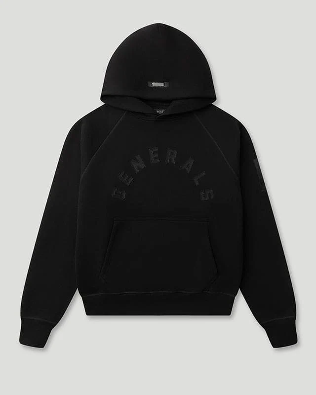 Generals Classic Fit Raglan Hoodie Jet Black