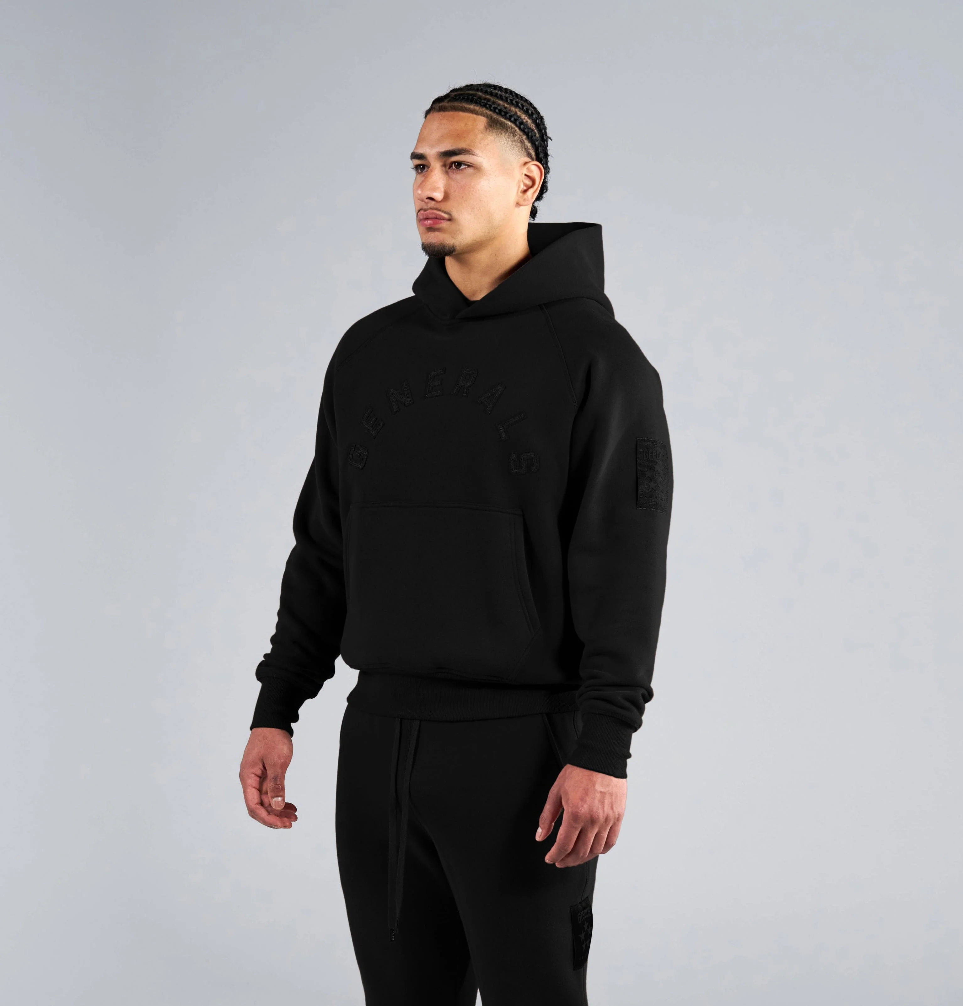 Generals Classic Fit Raglan Hoodie Jet Black - Image 2