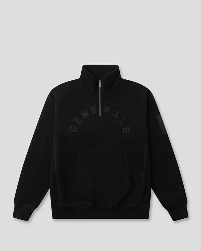 Generals Oversized Qtr Zip Jet Black