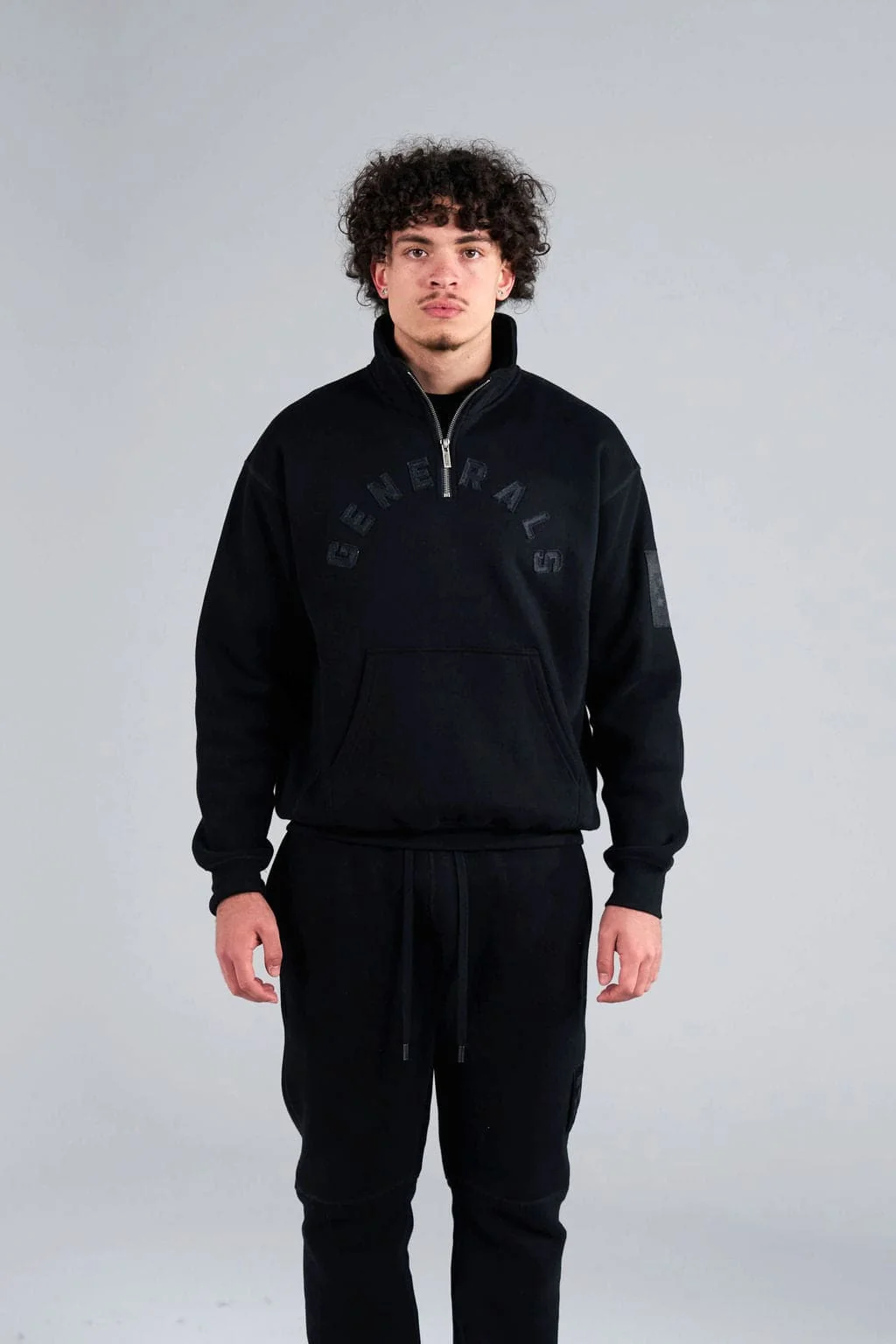 Generals Oversized Qtr Zip Jet Black - Image 2