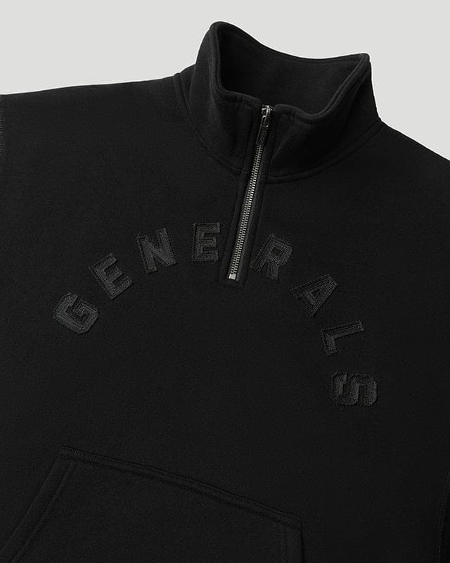Generals Oversized Qtr Zip Jet Black - Image 5