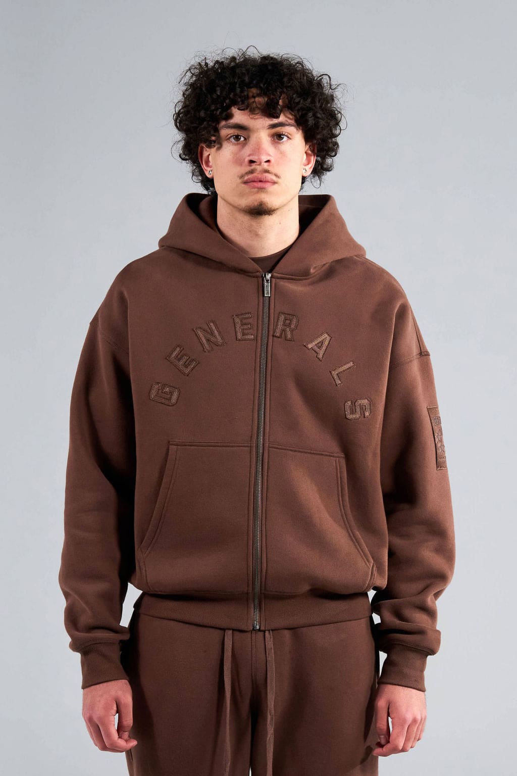 Generals Oversized Zip Hoodie Chestnut - Image 2