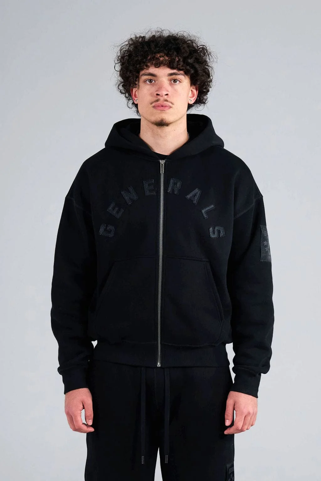 Generals Oversized Zip Hoodie Jet Black - Image 2