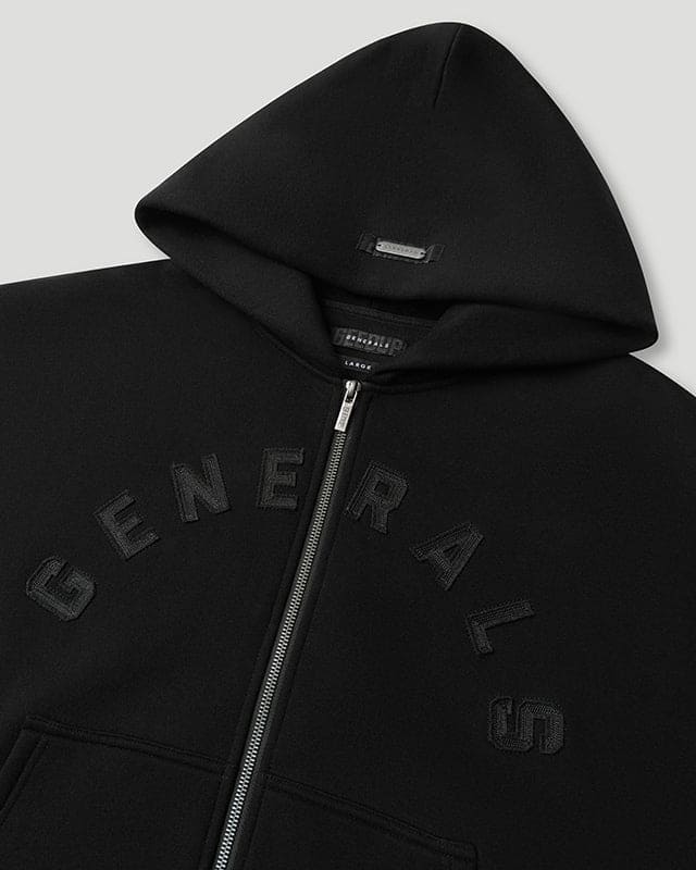 Generals Oversized Zip Hoodie Jet Black - Image 5