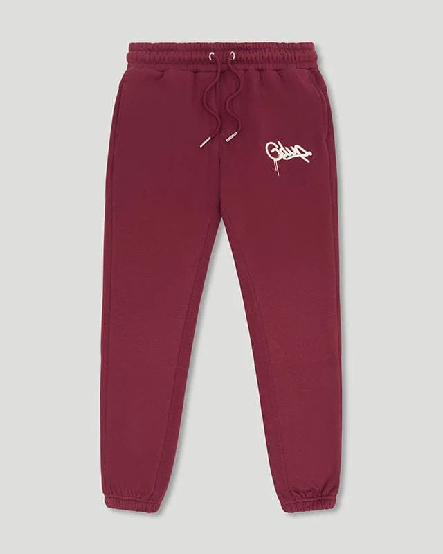 Handstyle Logo Trackpants Maroon/Cream