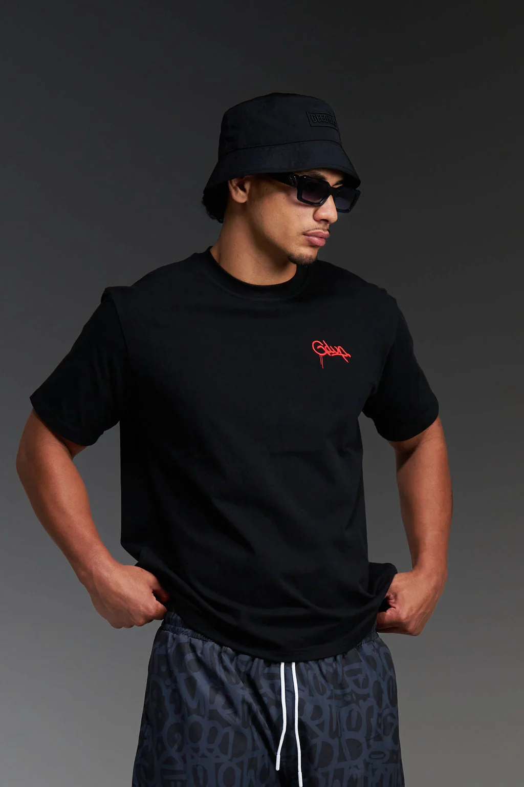 Micro Handstyle T-Shirt Black/Red - Image 3