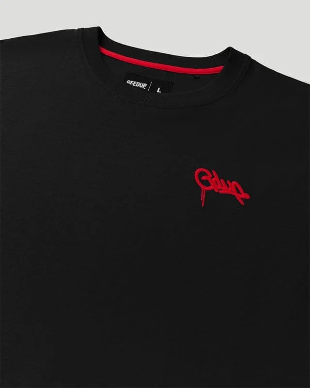Micro Handstyle T-Shirt Black/Red - Image 4
