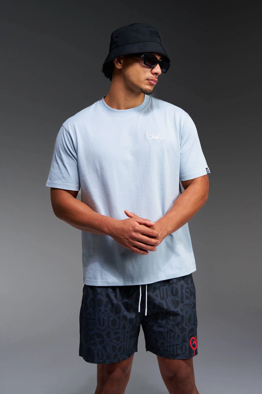 Micro Handstyle T-Shirt Washed Blue/White - Image 3