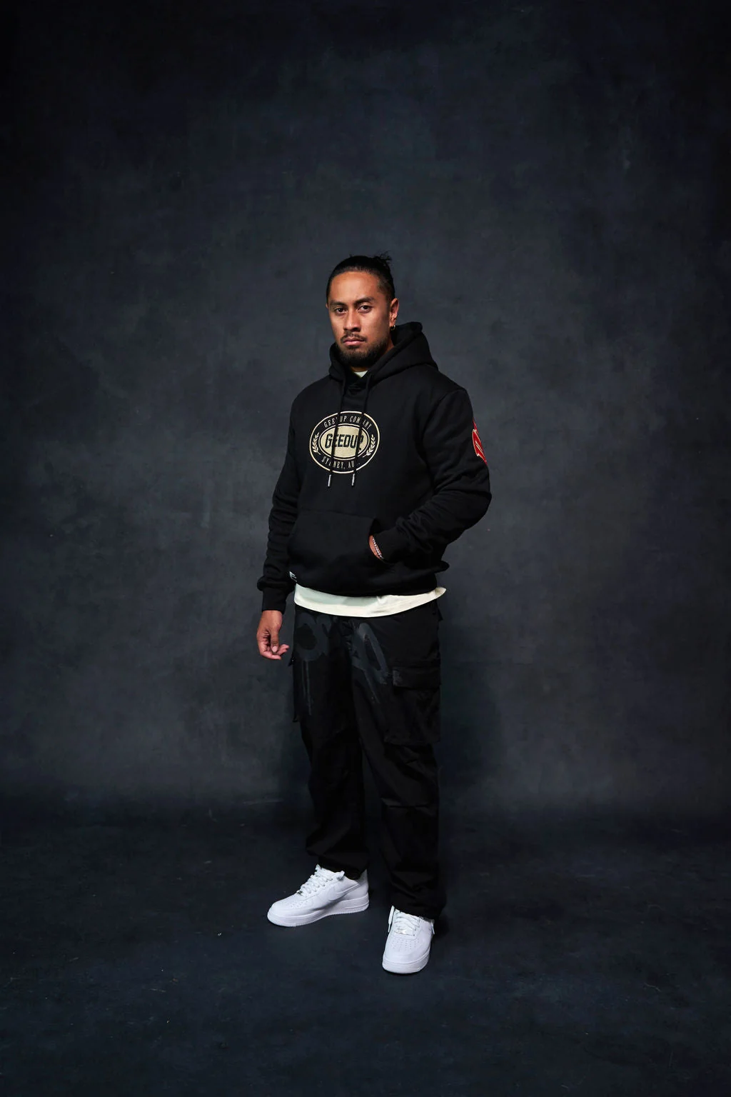 PFK Company Hoodie Black/Red/Cream - Image 4