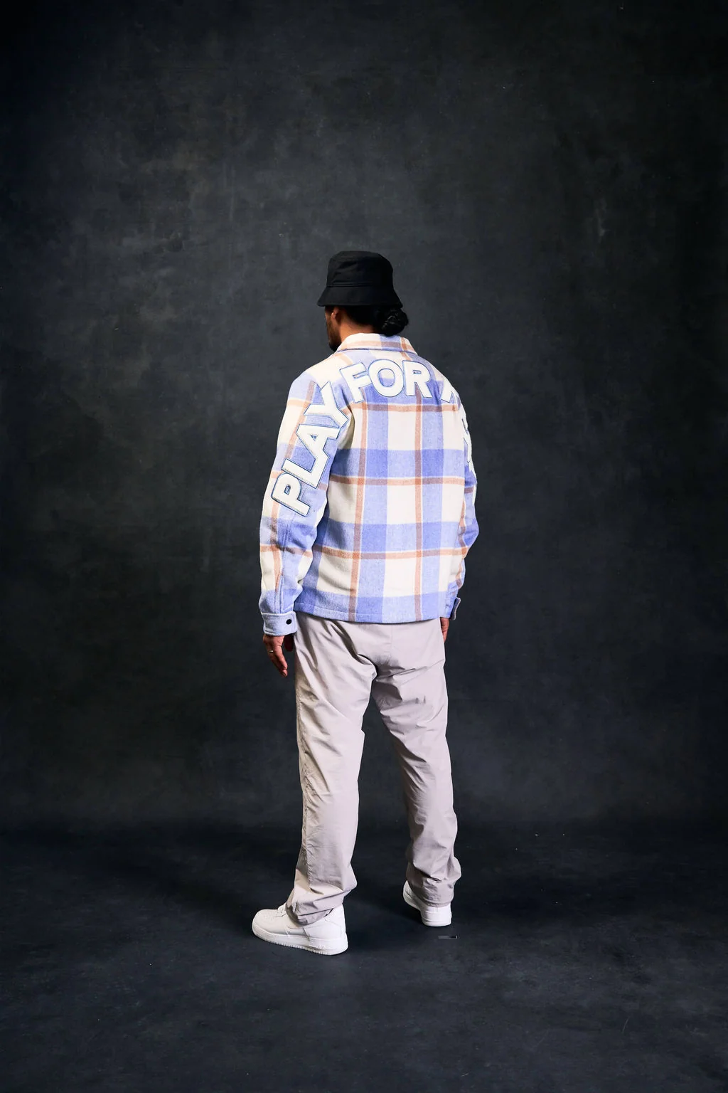 PFK Flannel Jacket Light Blue/Cream/White - Image 3