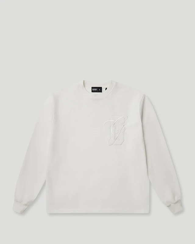 PFK Waffle Longsleeve T-Shirt White - Image 3