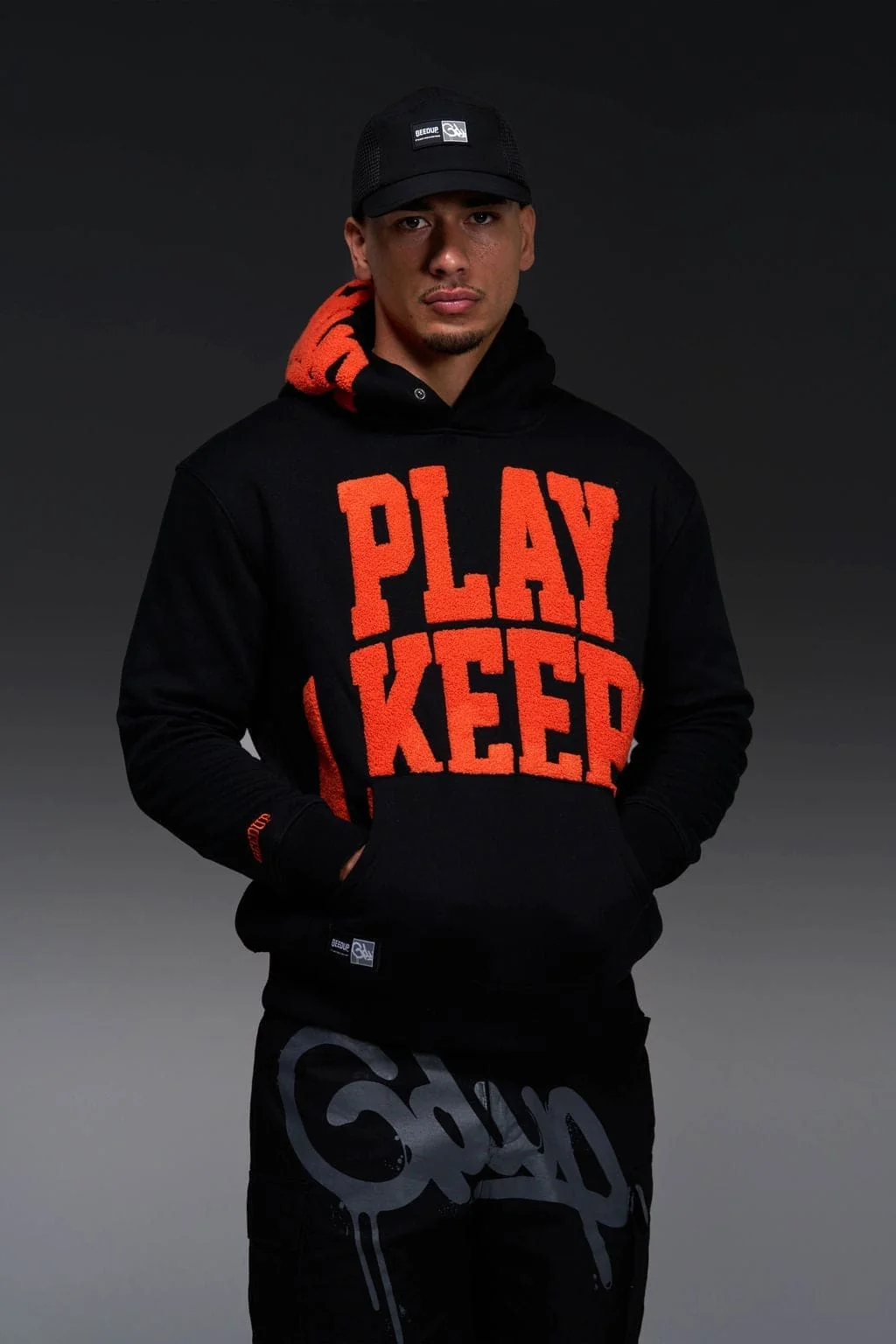 Play4Keeps Handstyle Hoodie Black/Orange - Image 4