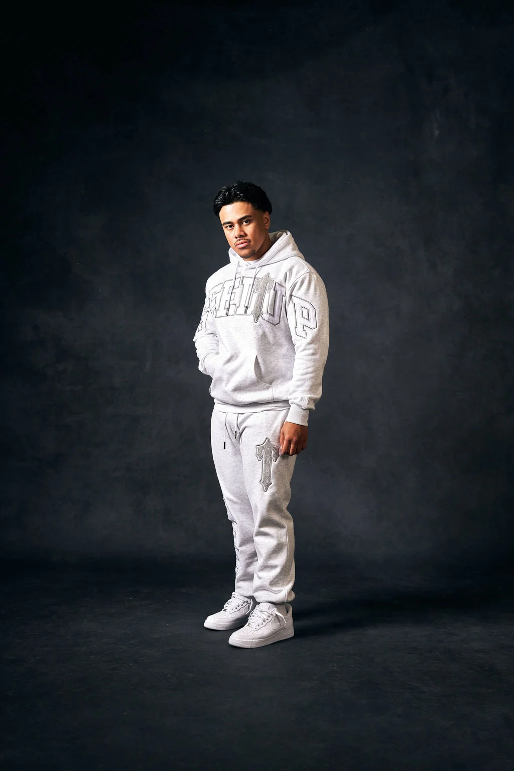Team Logo x Irongate T Hoodie White Marle/Grey - Image 3