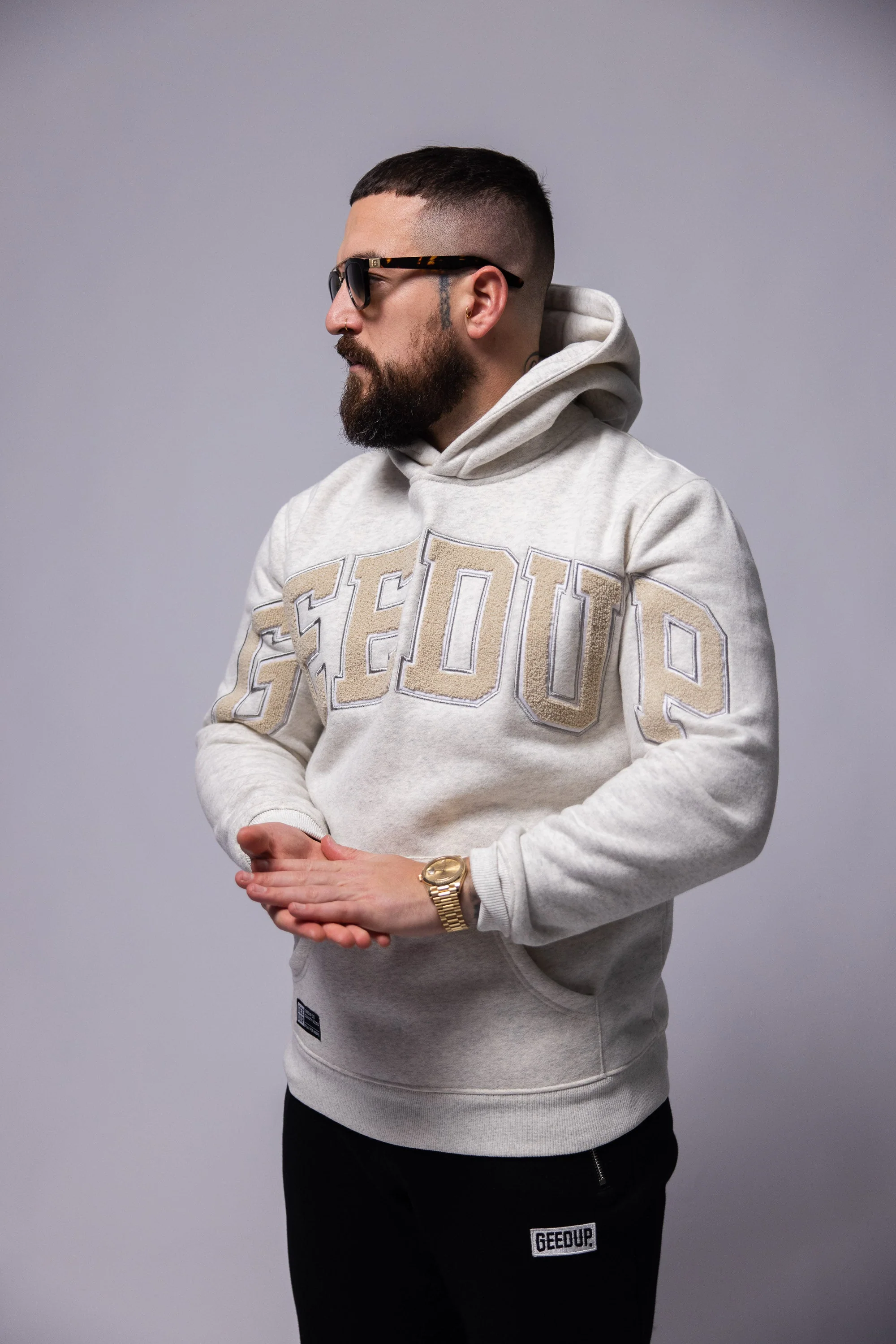 Team Logo Hoody Wheat Marle/Wheat - Image 5