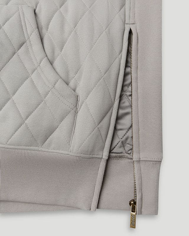 Team Logo Quilted Hoodie 2.0 Grey/White - Image 4